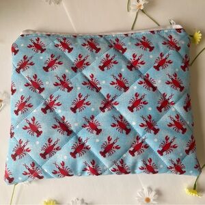 Lobster Print Quilted Pouch